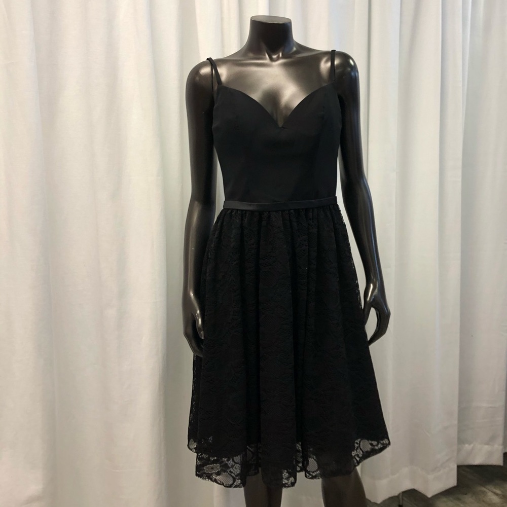 Black lace bridesmaids dress